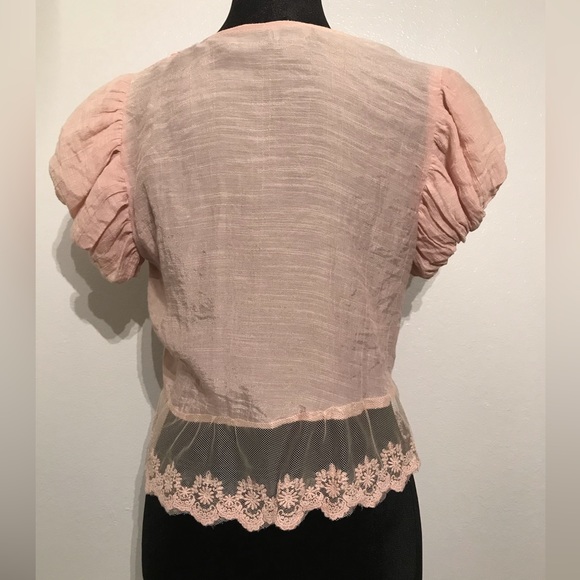 Poetry Clothing Womens Crop Jacket Size M with Lace & Crochet - Picture 4 of 9